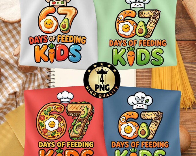 Funny Retro 67 Days of Feeding Kids Lunch Lady Png, Cafeteria Worker Meme Design, School Staff Digital Download