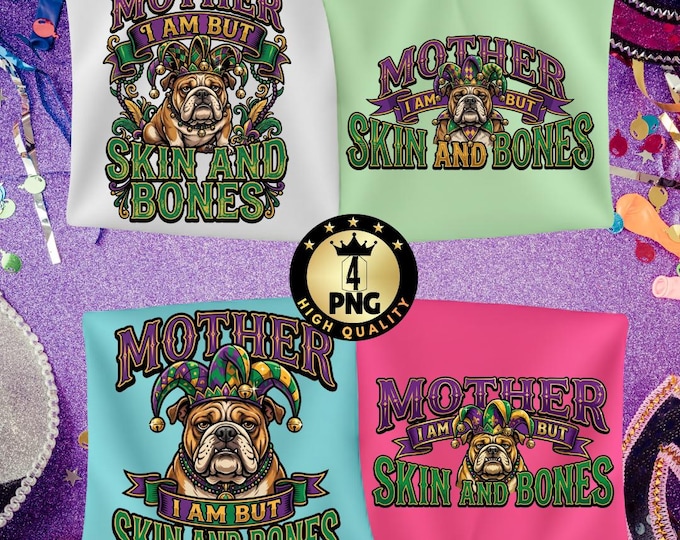 Mardi Gras Bulldog Png, Funny Fat Bulldog Png,bulldog Mama Gift Lazy Chonky Bulldog Meme, Digital Download