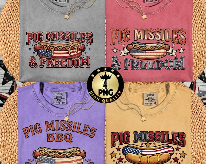 Funny Hotdog Pig Missiles Freedom PNG, Patriotic BBQ Viral PNG, 4th of July Clipart Trendy , America Independence Day Digital Download