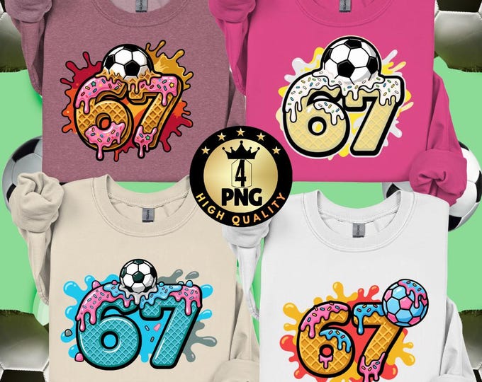 Soccer Drip 67 PNG, Gen Alpha Meme Football Design (Digital Download)