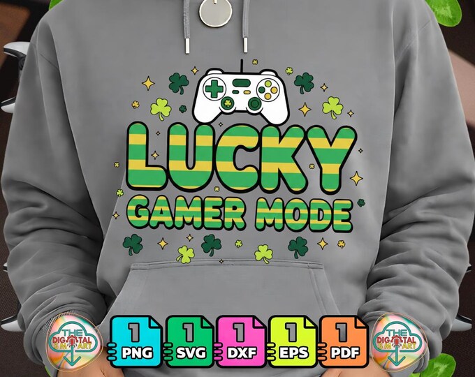 Lucky Gamer Mode Digital Png File Svg for Funny Gaming Meme Lovers Digital Download