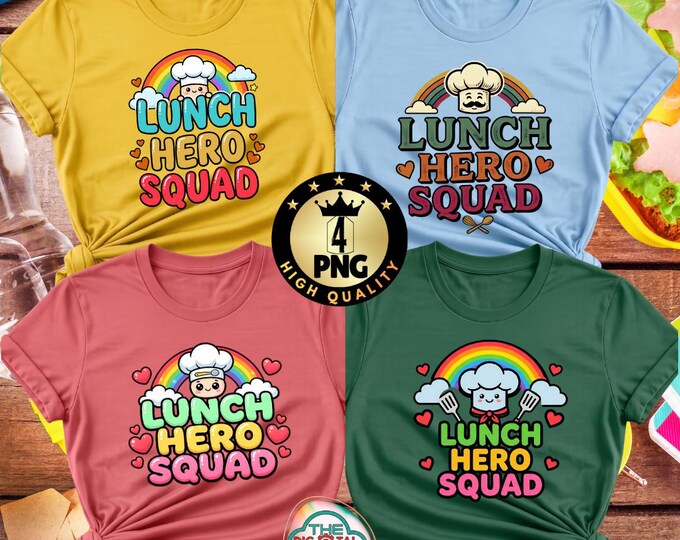 School Lunch Hero Squad PNG Bundle, Cafeteria Worker Gift (Digital Download)