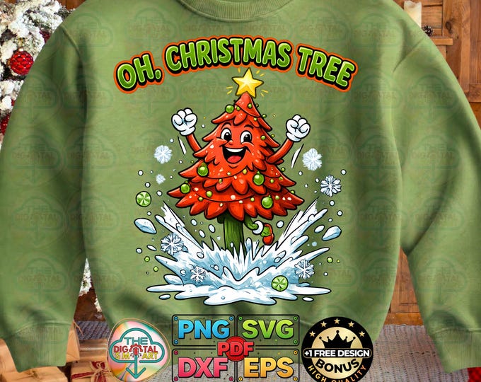 Oh Christmas Tree Cakes Groovy Holiday Matching Friends Gift PNG Retro SVG Digital Download