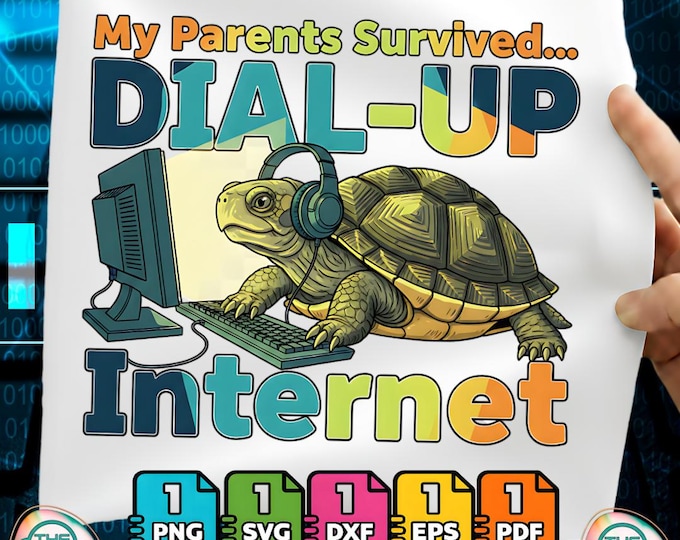 Funny My Parents Survived Dial up Internet Retro Tech Png Digital Download Svg Bundle
