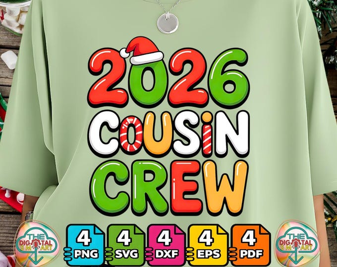 Cousin Crew Christmas Xmas Lights Family Matching Pajamas Png Svg Bundle for Commercial Use
