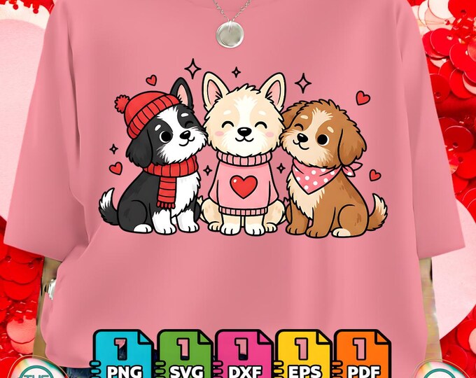 Cavalier King Charles Spaniel Valentine's Day PNG SVG Bundle (Digital Download)