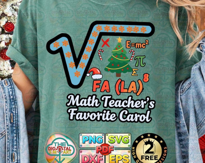 Fa La Math Xmas Carol Funny Teacher Christmas Gift Png Meme Svg Digital Download