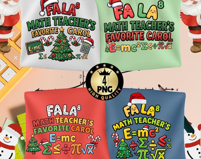 Math Teacher Christmas PNG: Fa La Math Carol Design (Digital Download)