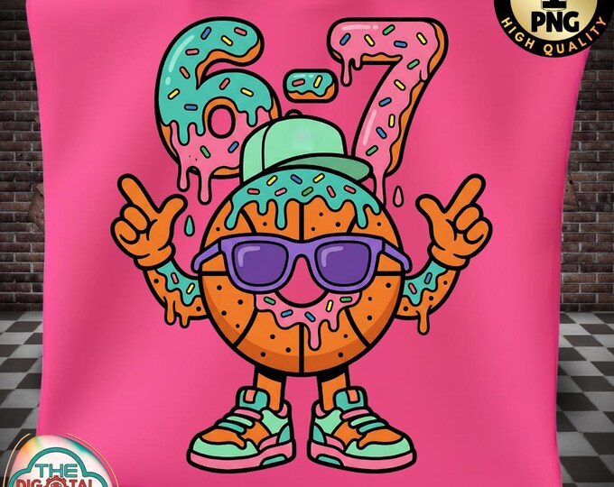 67 Basketball Ice Cream Drip Png, Six Seven Meme Shirt Design, Gen Alpha Slang Graphic, Funny Kids Tee, Digital Download