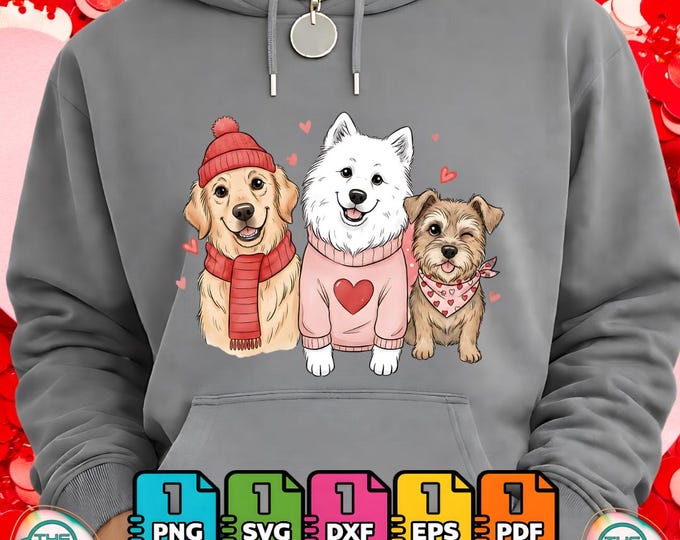 Valentine Dog Png Svg Bundle: Cavalier King Charles Spaniel (Digital Download