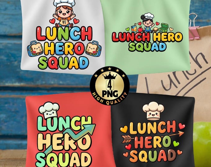 Funny Lunch Hero Squad Png Bundle, Cafeteria Worker Crew Design Humor Png (Digital Download)