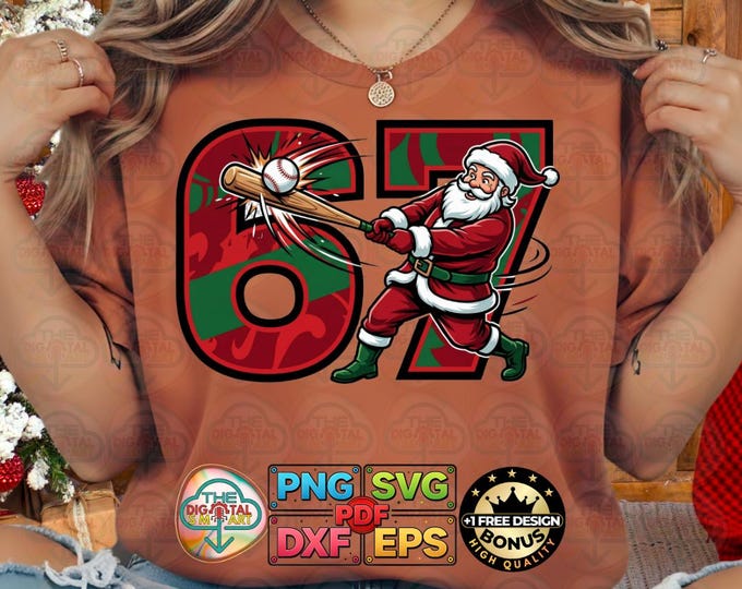 Santa Baseball Christmas Meme PNG SVG DXF (Digital Download)