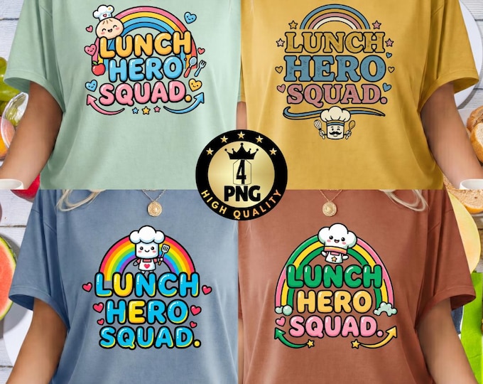 School Lunch Hero Squad PNG Bundle,  School Lunch Crew Shirt Design, Funny Cafeteria Worker Gift PNG, Cafeteria Staff Digital Download