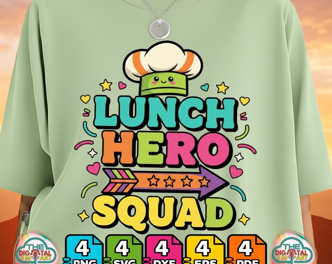 School Lunch Hero Squad Cafeteria Workers Crew Lady Png Humor Svg Gift Digital Download