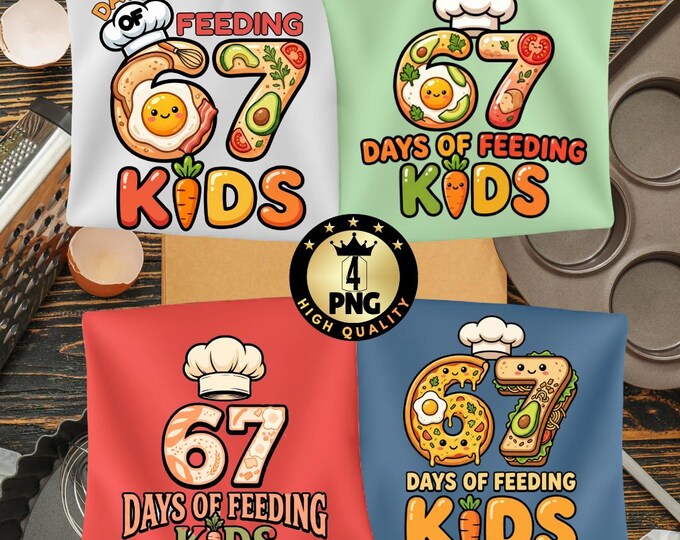 Funny Retro Lunch Lady Png 67 Days of Feeding Kids School Cafeteria Worker Meme Design Digital Download