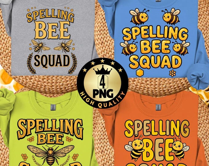 Spelling Bee Squad PNG, funny Teacher Shirt Graphic,Cute Bee Cartoon Design, School Kids Sublimation, Digital Download
