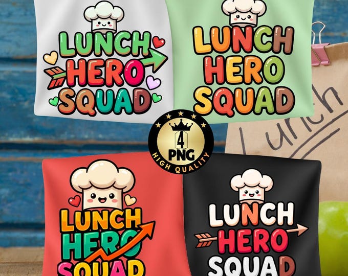 Funny Lunch Hero Squad PNG Bundle, Cafeteria Worker Crew Design (Digital Download)