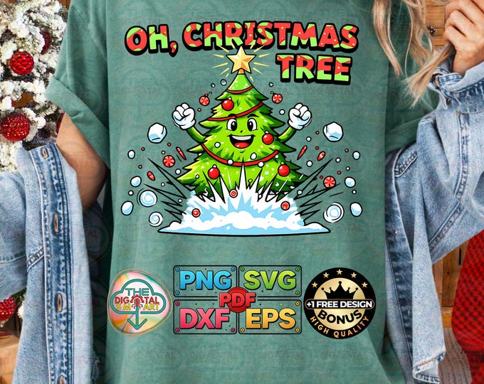 Oh Christmas Tree Cakes Groovy Holiday Funny Xmas Png Svg Meme Dxf Digital Download