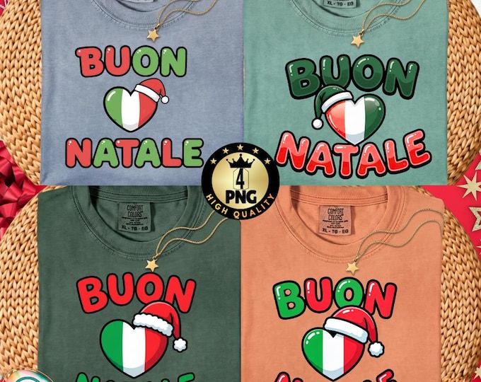Buon Natale Italian Pasta Christmas PNG Bundle (Digital Download)