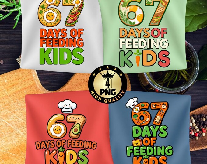 Funny 67 Days of Feeding Kids Retro Lunch Lady Png, Cafeteria Worker Meme Shirt Design, School Staff Digital Download