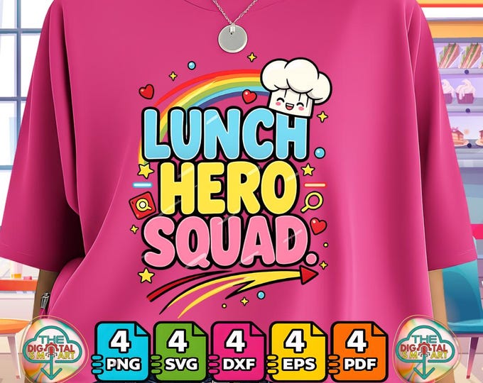 School Lunch Hero Squad Cafeteria Workers Crew Lady Png Svg Dxf Eps Digital Download