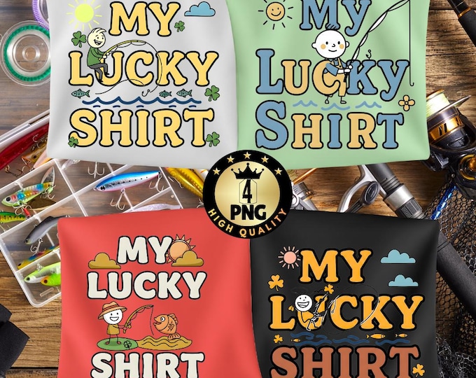My Lucky Shirt Fishing Png, Funny Fly Fishing Png, Retro Fishing Art, Fisherman Humor Design, Outdoor Fishing Lover Gift, Digital Download