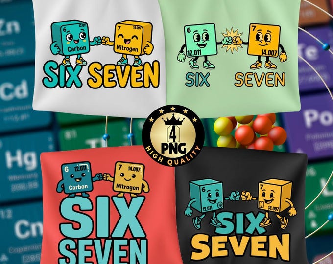 Chemistry Teacher PNG: Carbon Nitrogen Six Seven Meme Science Couple Graphic (Digital Download)