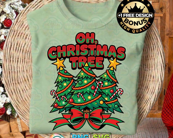 Groovy Christmas Tree Meme PNG SVG (Digital Download)