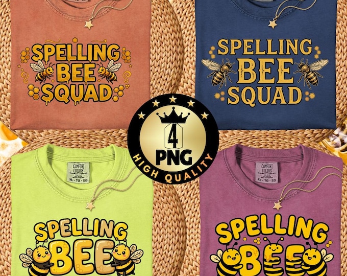 Spelling Bee Squad Png, Cute Bee Cartoon Design, Teacher Shirt Graphic, School Kids humor png, Digital Download