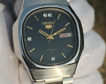 ヴィンテージ セイコー5 自動巻き メンズウォッチ：ブラウン文字盤