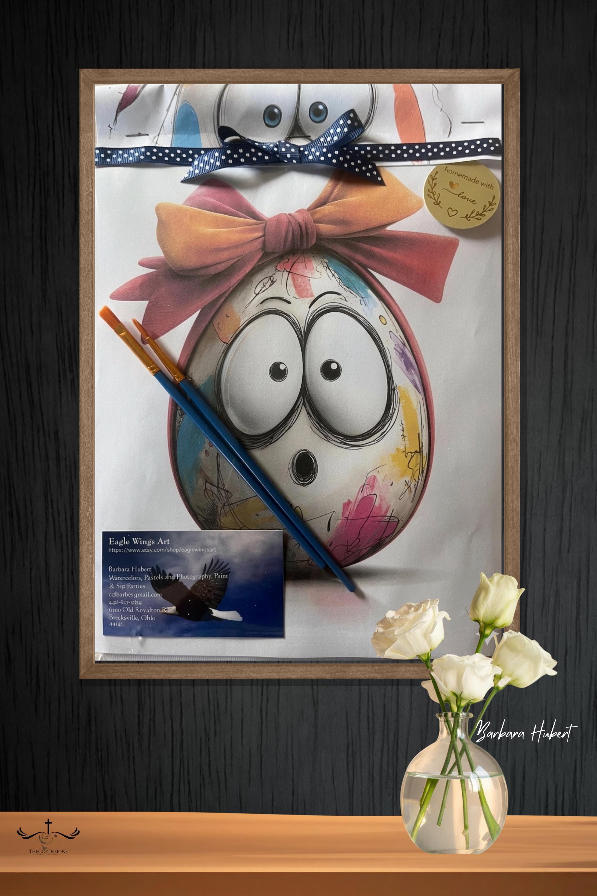Kids Easter Egg Painting Kit - Quirky Canvas Art Set with Acrylics, Brushes (Complete)