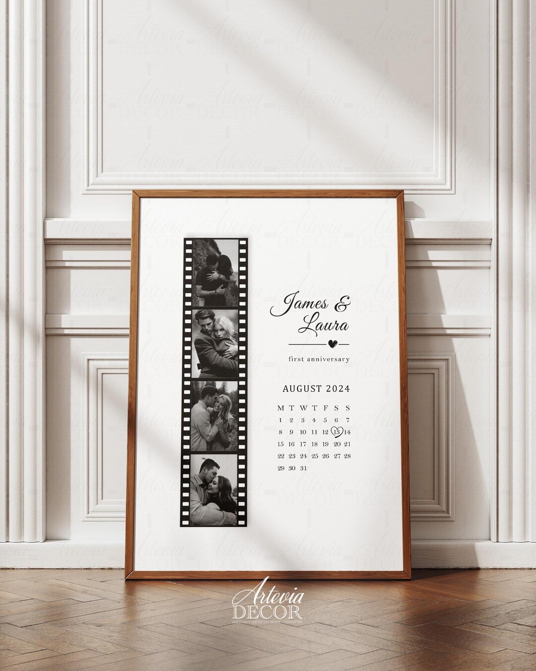 Personalised Couples Anniversary Gift, Custom Photo Print With Calendar ...