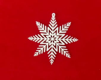 Adorno navideño de copo de nieve - Decoración navideña personalizada fácil de imprimir para el árbol - Regalo ideal para la decoración festiva de invierno del hogar