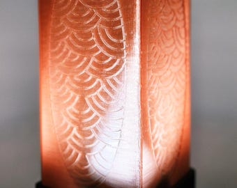 Lámpara japonesa con diseño de olas impresa en 3D, luz ambiental LED, decoración moderna para escritorio, luz nocturna RGB, regalo único para el hogar.