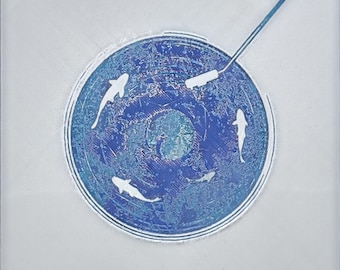 Arte de pared con peces koi impresos en 3D, decoración zen japonesa, obra de arte para acuario o estanque, multicolor, regalo para el hogar.