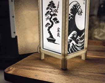 Lámpara de mesa minimalista impresa en 3D con LED / Luz ambiental para escritorio / Idea de regalo