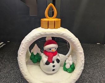 Adorno navideño de muñeco de nieve impreso en 3D para árbol de Navidad, decoración navideña, regalo coleccionable de invierno
