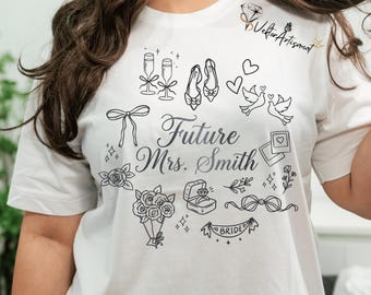 Future Mrs SVG PNG | Bride To Be Bridal Shower SVG | Bachelorette Party Shirt Design | Wedding Cricut Cut File