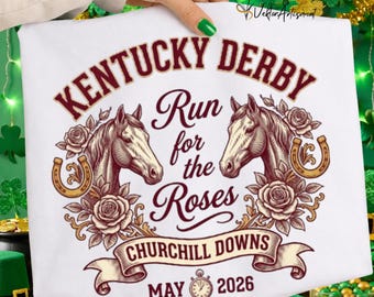 Kentucky Derby 2026 SVG PNG - 152.ª Carrera de las Rosas Diseño digital - Imágenes prediseñadas de carreras de caballos de Churchill Downs - Vector ecuestre retro