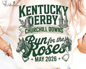 Kentucky Derby 2026 SVG PNG - 152nd Run for the Roses Digital Design - Churchill Downs Horse Racing Clipart- Retro Equestrian Vector