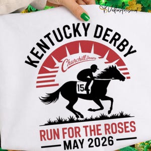 Kentucky Derby SVG PNG, Horse Racing Shirt Design, Run for the Roses 2026, Churchill Downs Graphic, Jockey Silhouette, Cricut Cut File
