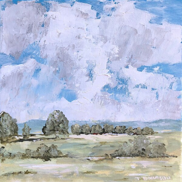 Original Landscape Cloudscape Painting on Canvas