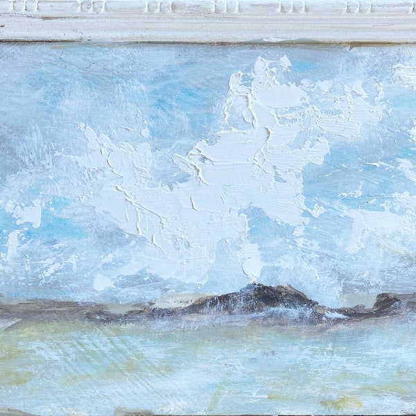 Original Landscape Cloudscape Painting on Timber Panel