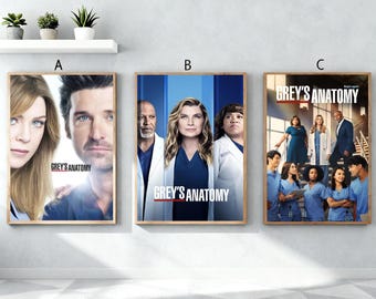 Póster de Anatomía de Grey / Lienzo sin marco para pared / Decoración para el hogar y la oficina / Regalo ideal