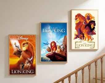 Póster de la película El Rey León / Lienzo decorativo sin marco para pared / Decoración para el hogar y la oficina