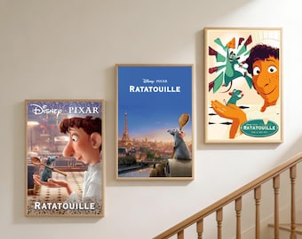 Póster de la película Ratatouille / Lienzo decorativo sin marco / Decoración para el hogar y la oficina / Opción de regalo original