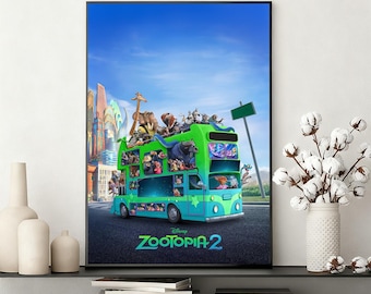 Póster de la película Zootopia / Lienzo sin marco para pared / Decoración para el hogar y la oficina / Regalo ideal