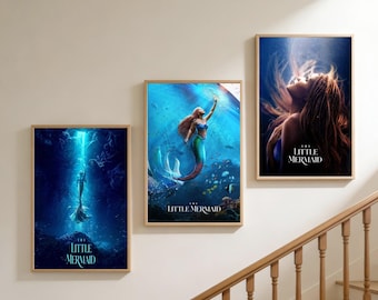Póster de la película La Sirenita / Lienzo decorativo sin marco / Decoración para el hogar y la oficina / Opción de regalo original