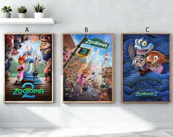 Póster de la película Zootopia 2 / Lienzo sin marco para pared / Decoración para el hogar y la oficina / Regalo ideal