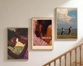 Póster de la película Bones and All, arte mural cinematográfico, decoración del hogar, decoración mural de terror y romance.